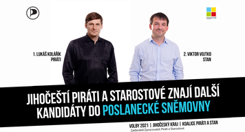 Jihočeští Piráti a Starostové znají první desítku kandidátů pro volby do Poslanecké sněmovny Parlamentu ČR